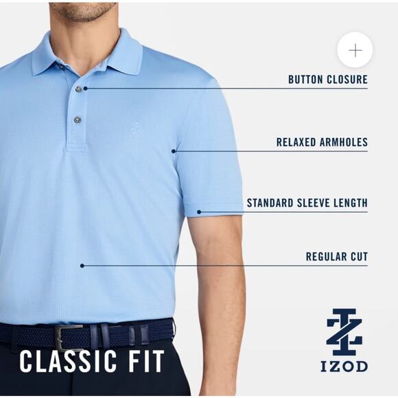 IZOD Golf Pro Tech Grid Polo NWT Men’s L Bright White - Picture 10 of 10